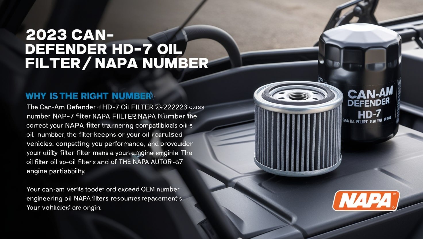 2023 Can-Am Defender HD-7 Oil Filter/NAPA Number