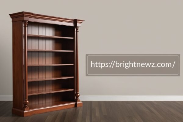 5 Shelf Brown L Shaped Bookshelf With Spindle Assembly