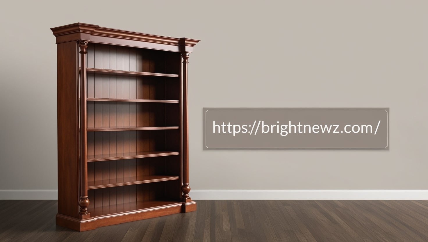 5 Shelf Brown L Shaped Bookshelf With Spindle Assembly